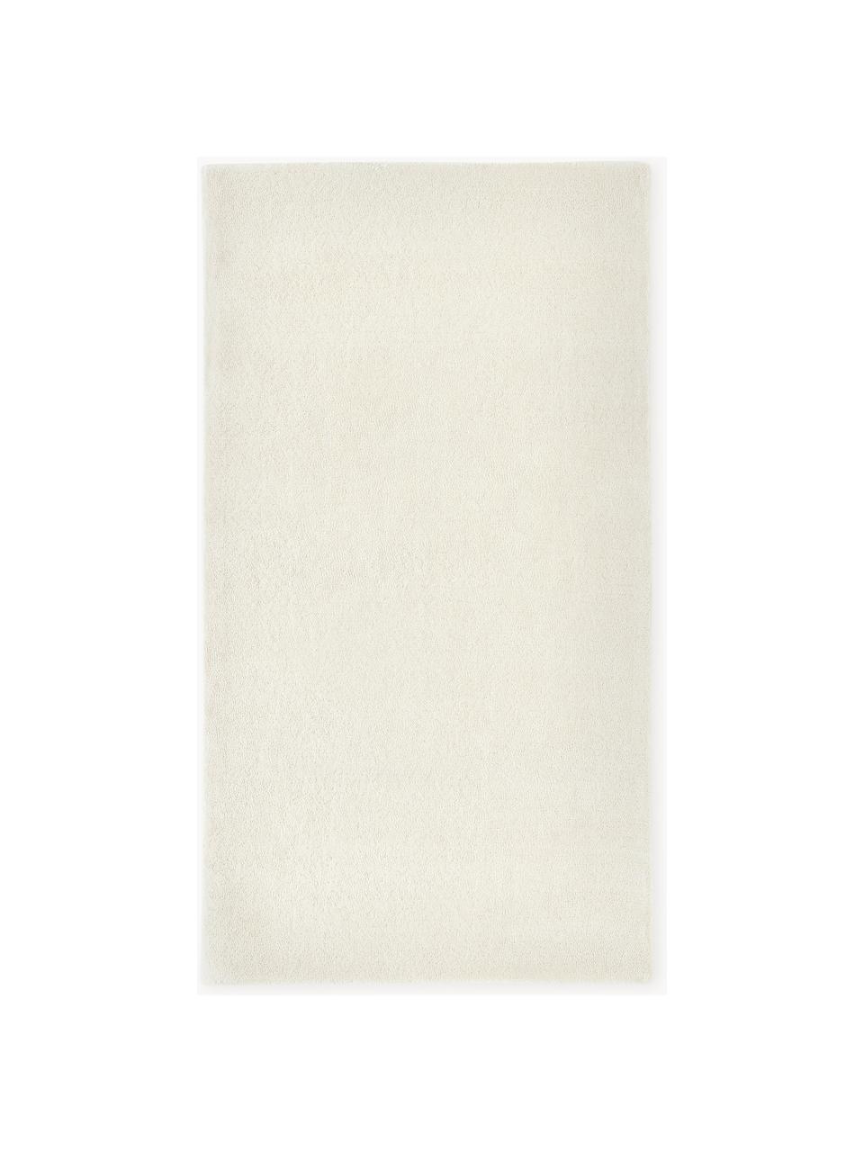 Tappeto in lana a pelo corto fatto a mano Ezra, Retro: 70% cotone, 30% poliester, Bianco crema, Larg. 80 x Lung. 150 cm (taglia XS)