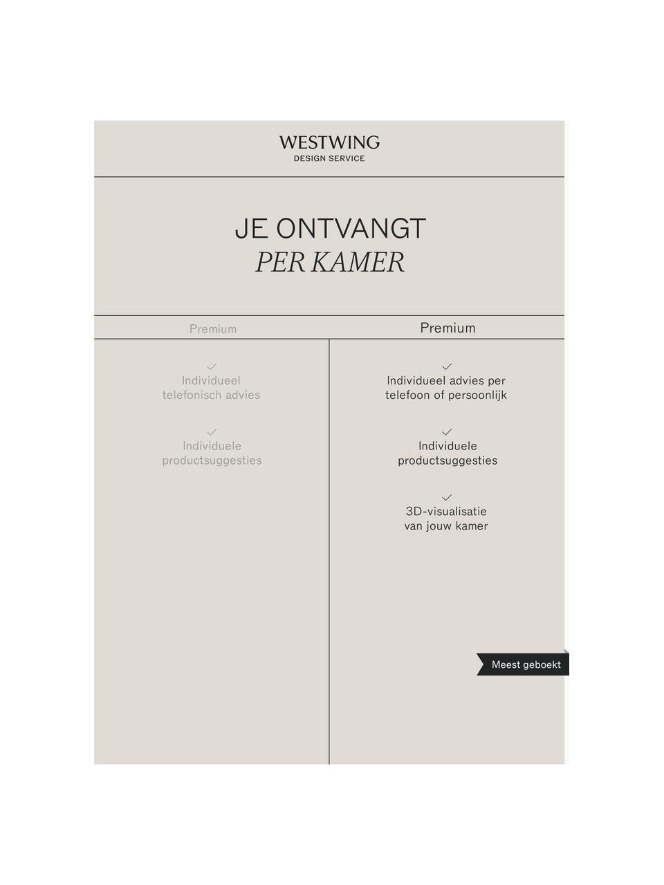 Westwing Studio | Premium advies voor jouw kamer, Digitale voucher.
Na ontvangst van je bestelling nemen wij onmiddellijk contact met je op om een afspraak te maken voor een telefonisch consult met jouw persoonlijke interieurexpert., Westwing Studio | Premium advies voor jouw kamer, Woonruimte(s)