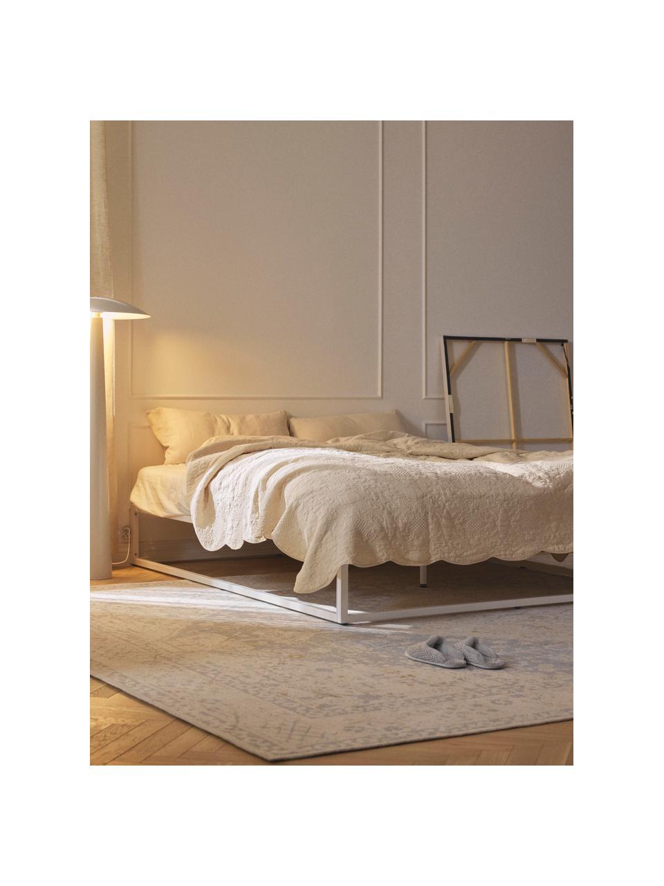 Kovová posteľ Neptun, Kov s práškovým náterom, Biela, Š 140 x D 200 cm