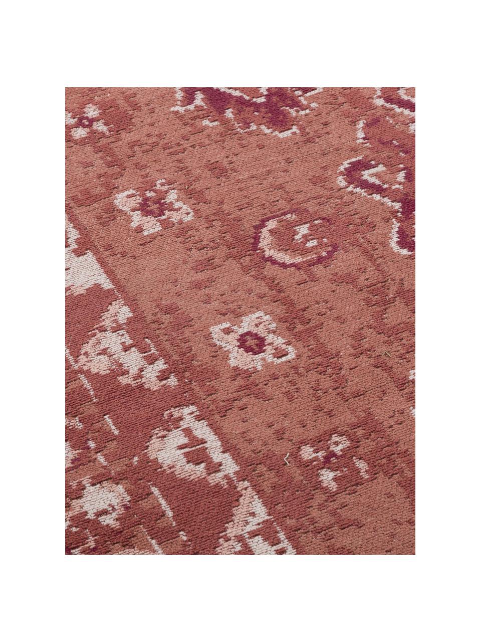 Tapis vintage tissé main Rebel, Rouille, crème, rouge