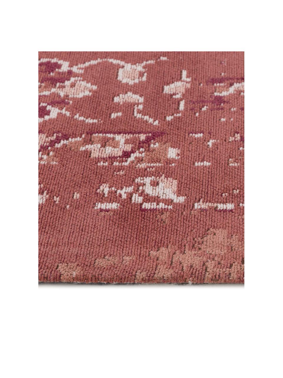 Tapis vintage tissé main Rebel, Rouille, crème, rouge