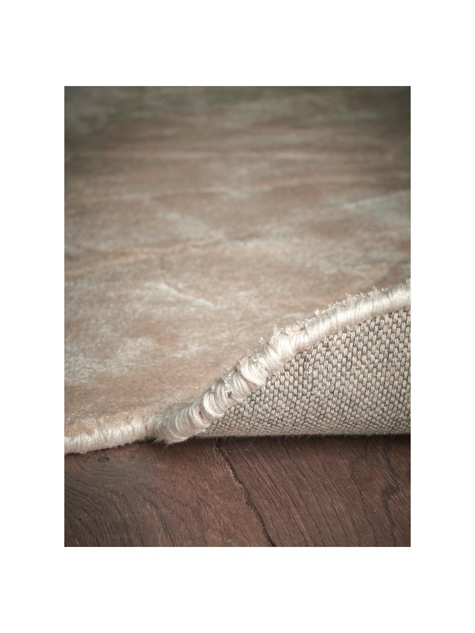 Ručne tuftovaný koberec z viskózy Flower, 100 % viskóza, Béžová, Ø 120 cm (veľkosť S)