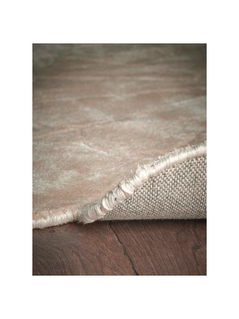 Tapis beige en viscose tufté main Flower, 100 % viscose, Beige, Ø 120 cm (taille S)