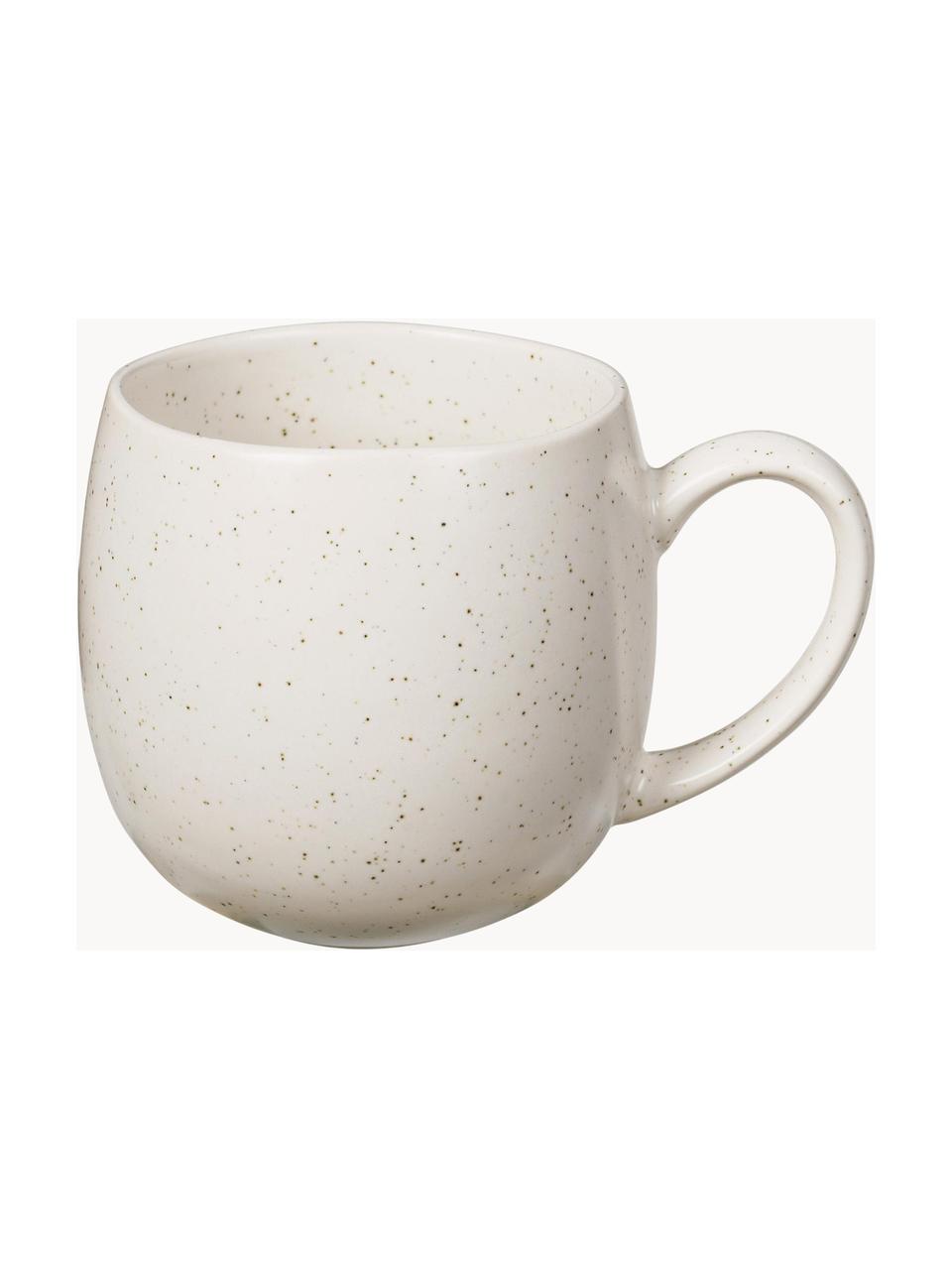 Tazza tè fatta a mano Nordic Vanilla 2 pz, Gres, Bianco crema maculato, Ø 9 x Alt. 10 cm, 450 ml