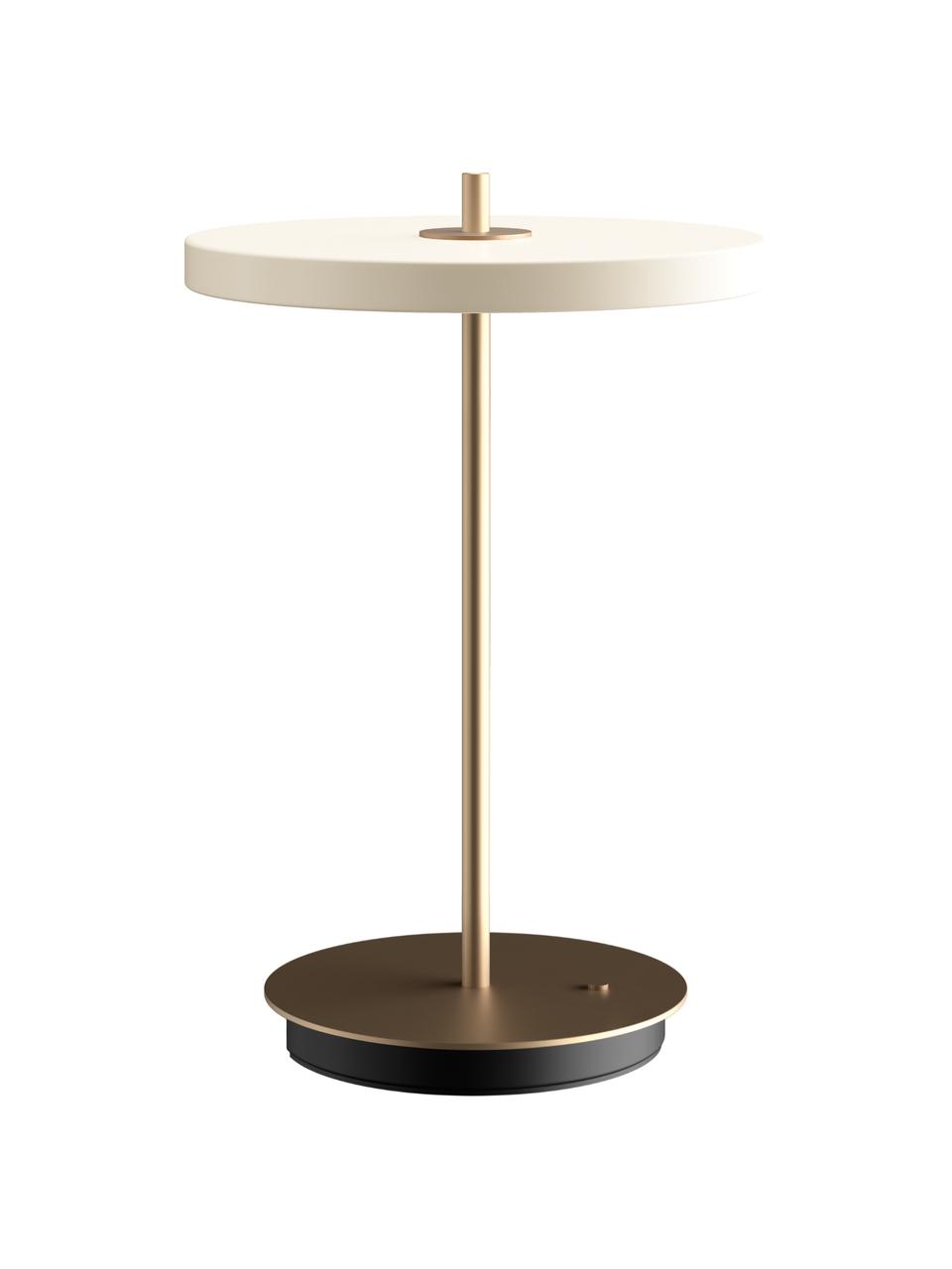 Lampada da tavolo a LED dimmerabile Asteria, Paralume: alluminio rivestito, Base della lampada: acciaio rivestito, Beige, Ø 20 x Alt. 31 cm