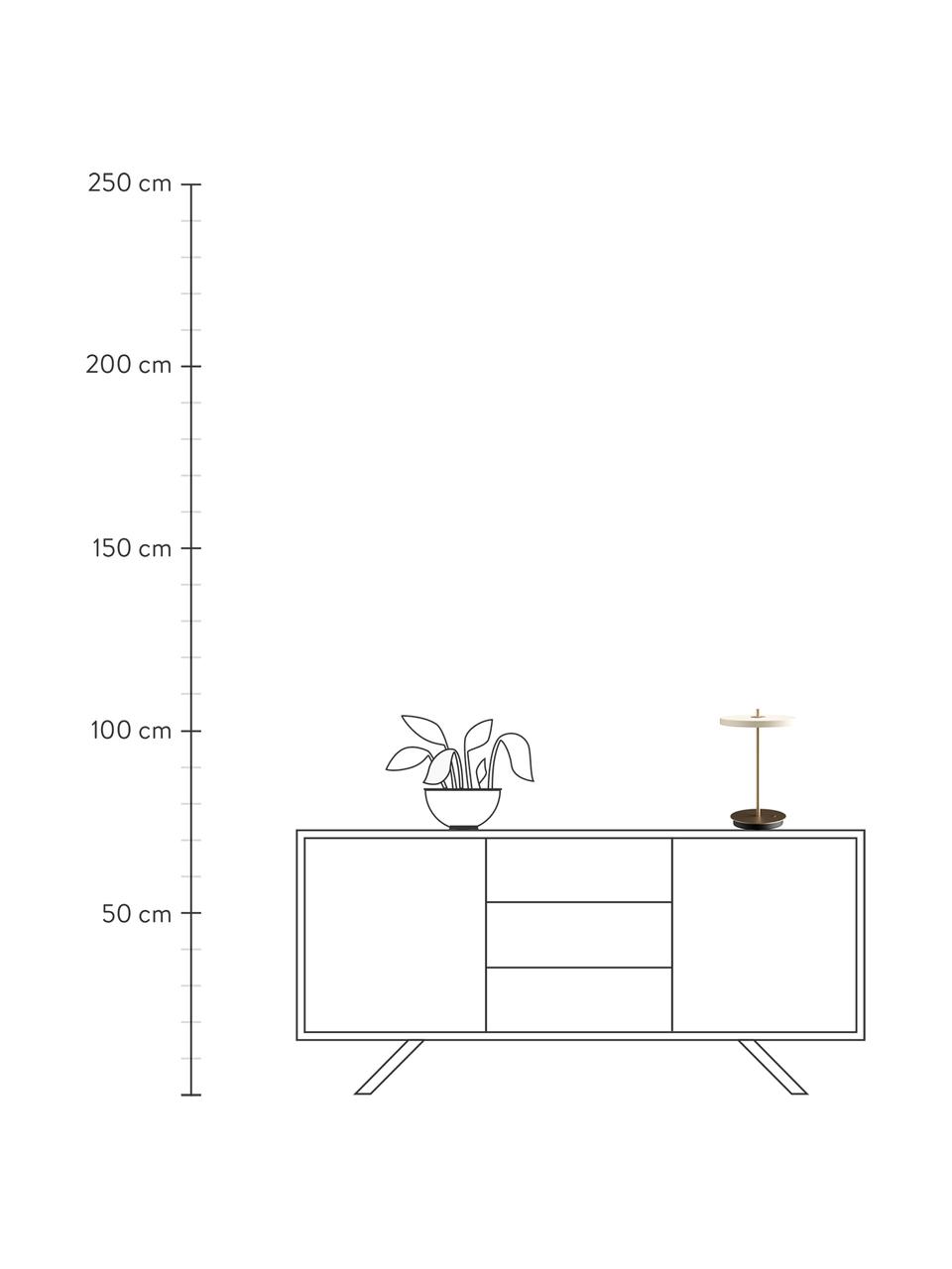 Kleine Mobile Dimmbare LED-Tischlampe Asteria, Lampenschirm: Aluminium, beschichtet, Lampenfuß: Stahl, beschichtet, Beige, Ø 20 x H 31 cm