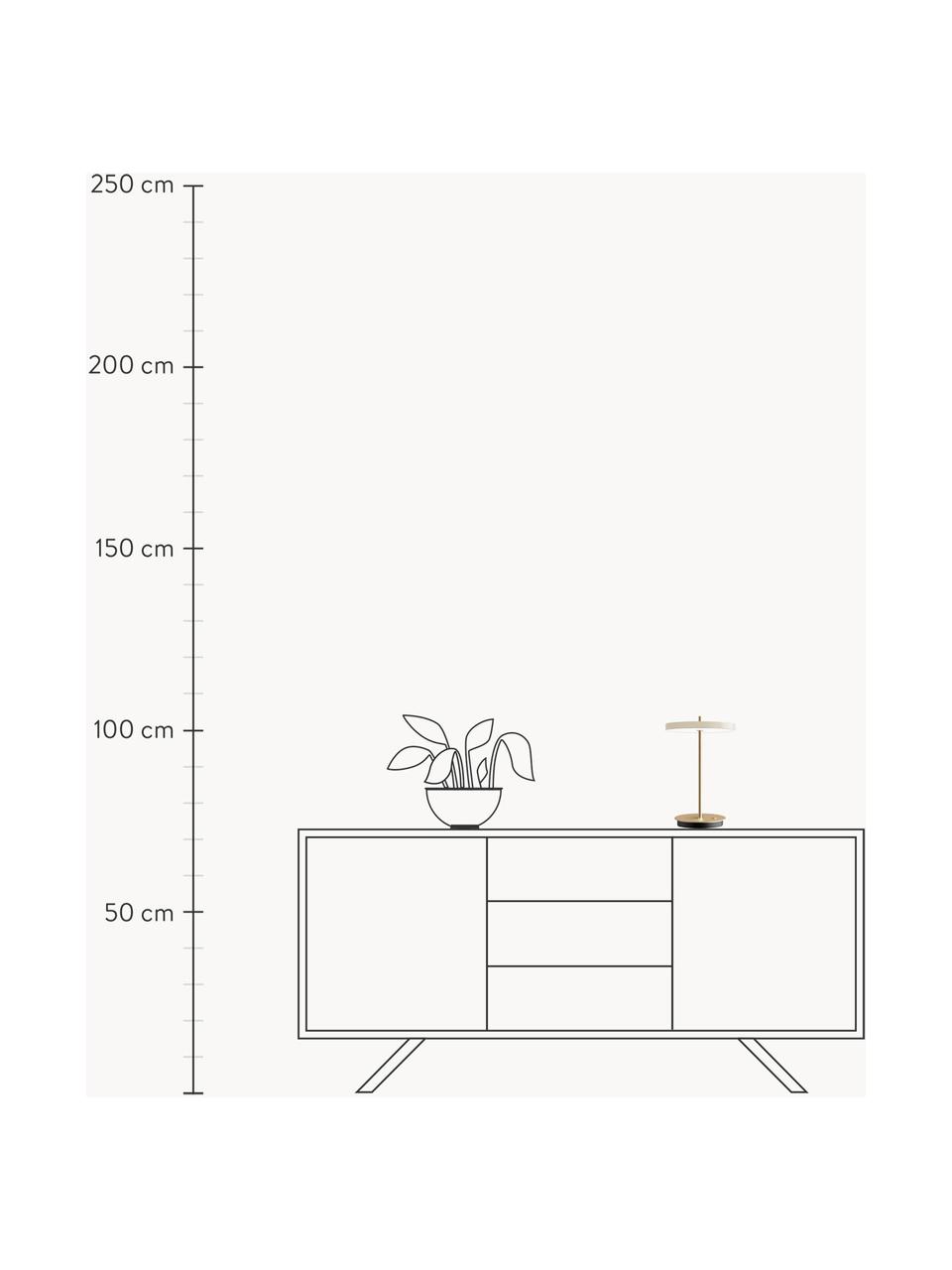 Mobilna lampa stołowa LED z funkcją przyciemniania Asteria, Jasny beżowy, odcienie złotego, Ø 20 x W 31 cm