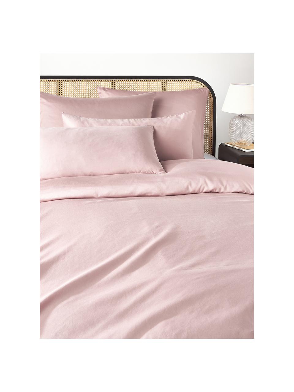 Copripiumino in raso di cotone Comfort, Rosa, Larg. 200 x Lung. 200 cm