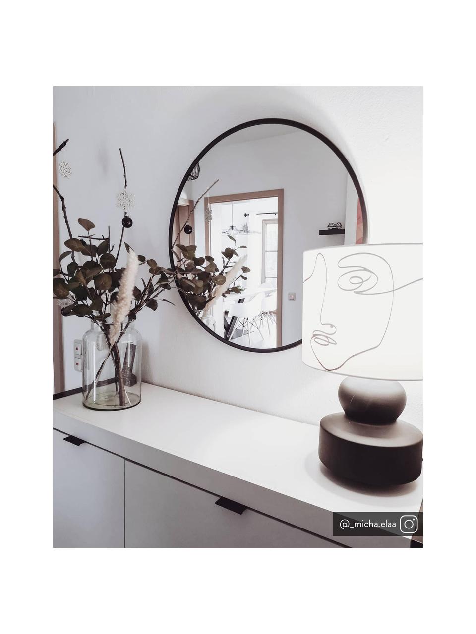 Lampa stołowa z ceramiki Georgina, Kremowobiały, czarny, Ø 33 x W 52 cm