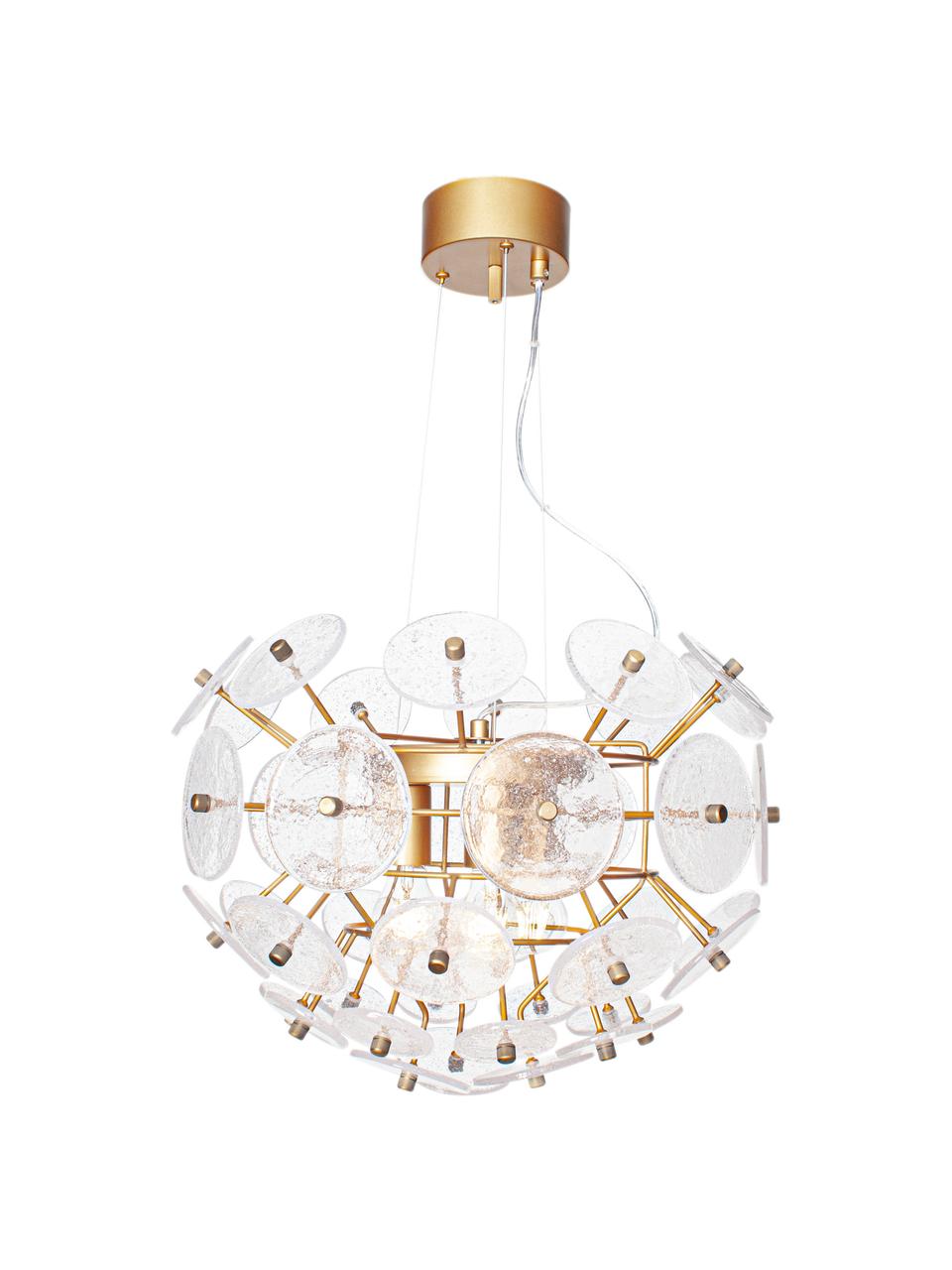 Lampa wisząca Retrow, Odcienie złotego, transparentny, Ø 50 x W 38 cm