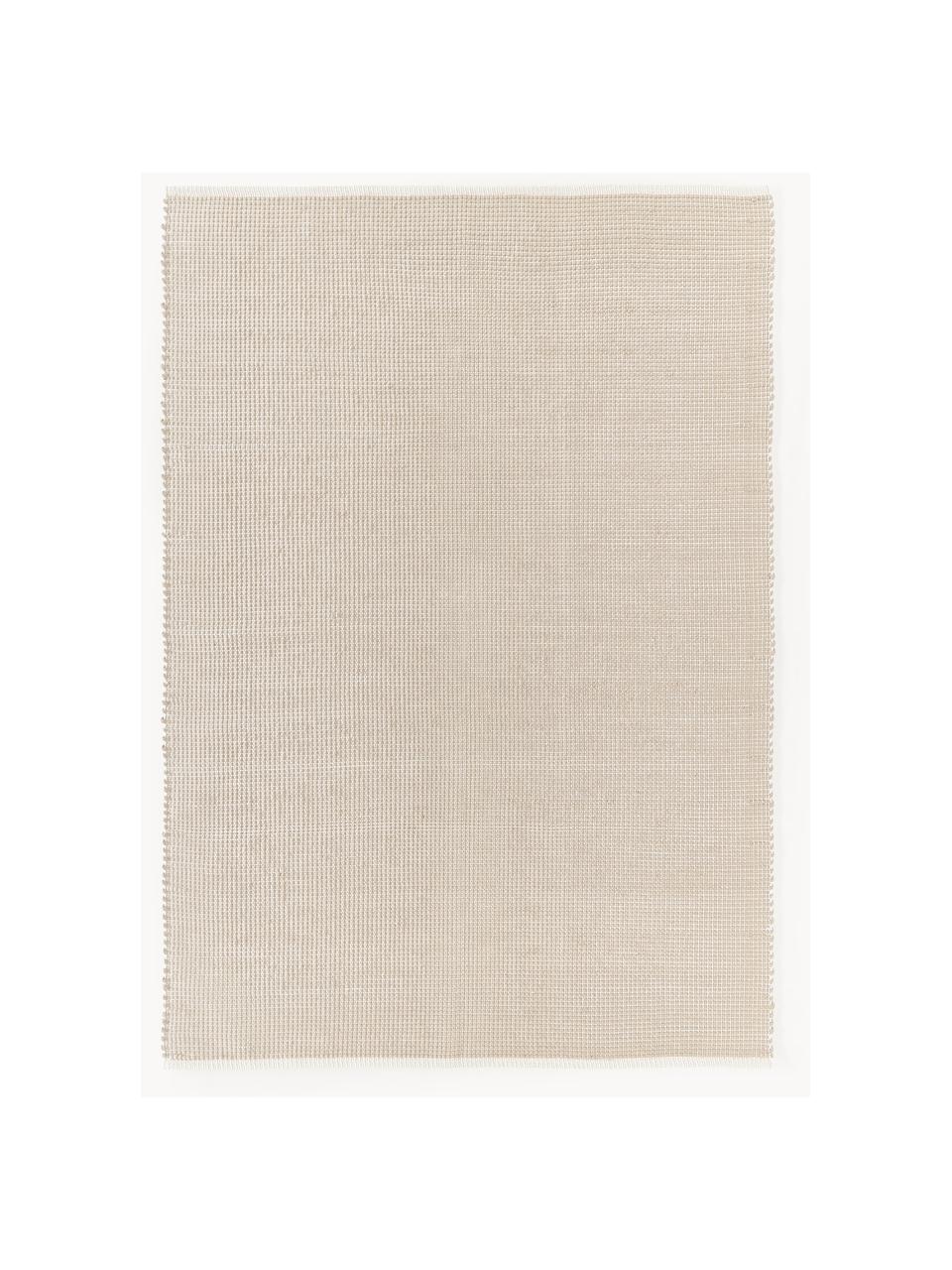 Handgeweven wollen vloerkleed Amaro, Onderzijde: 100% katoen Het in dit pr, Lichtbeige, B 80 x L 150 cm (maat XS)