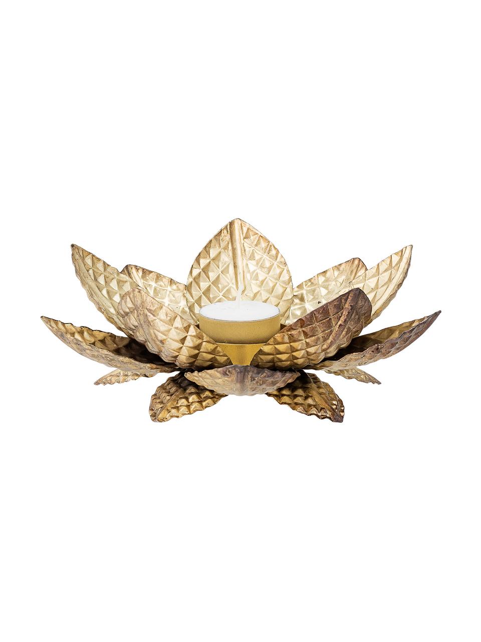 Portalumini Lotus, Metallo rivestito, Ottonato, Ø 20 x Alt. 7 cm