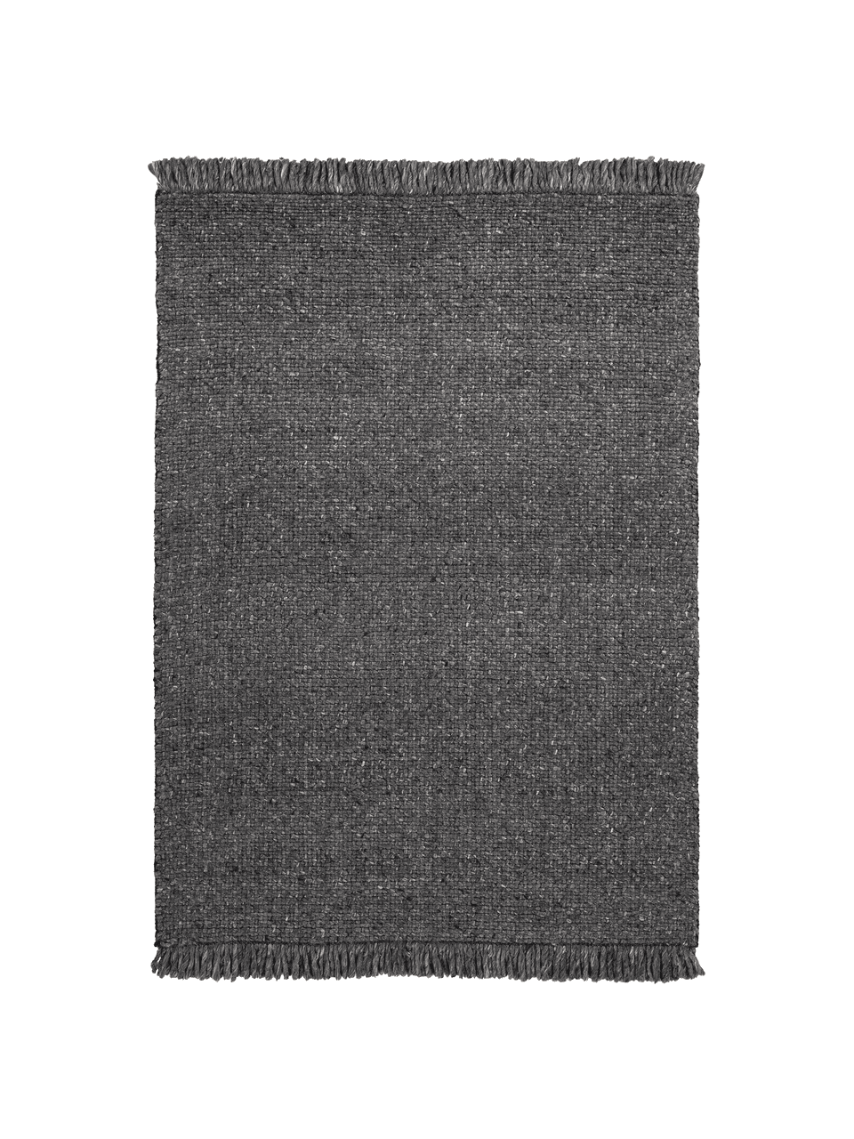 Tapis en laine anthracite tissé main Alvin, Anthracite, chiné