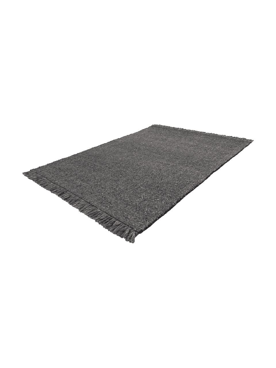 Tapis en laine anthracite tissé main Alvin, Anthracite, chiné