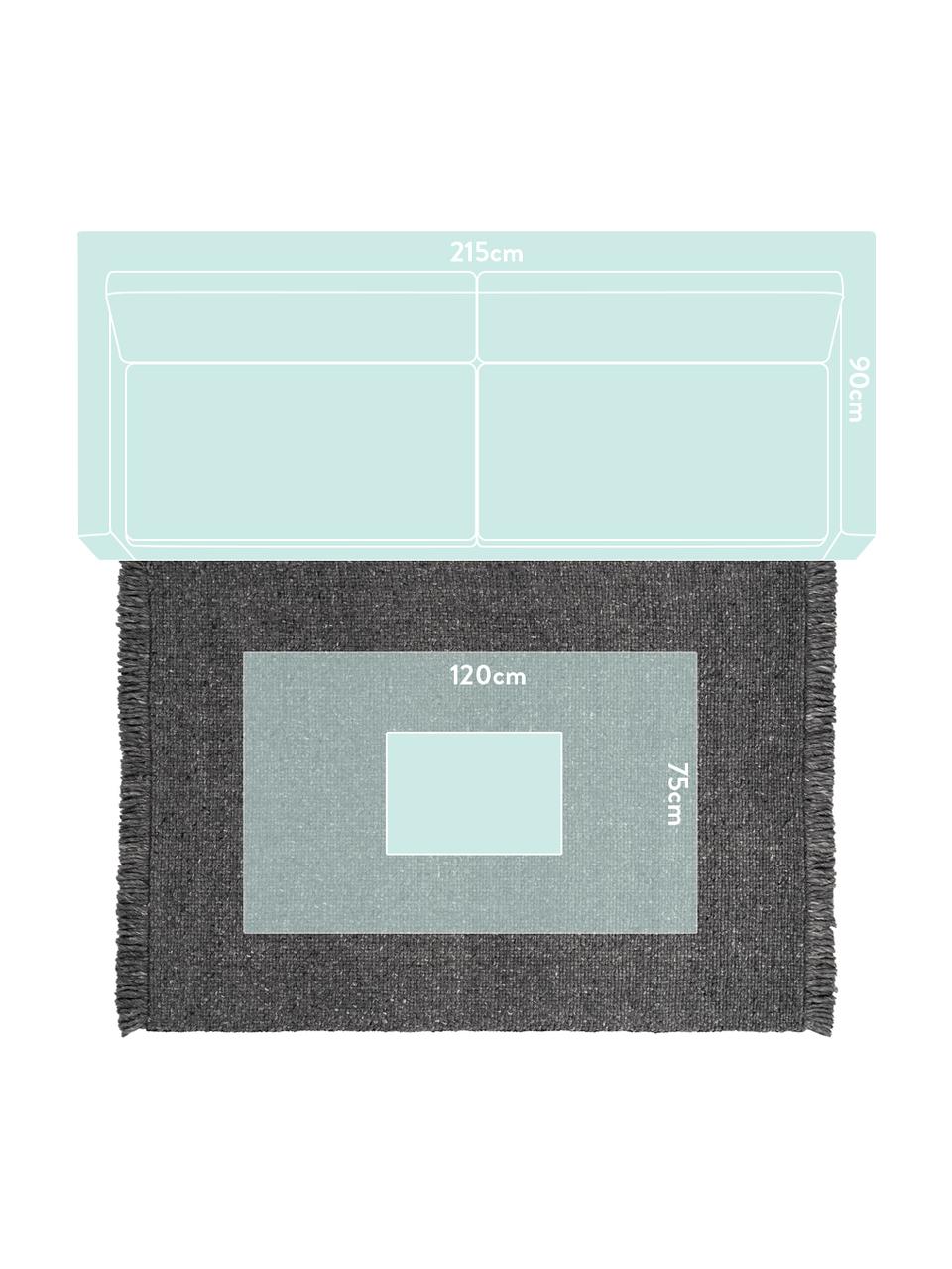 Tapis en laine anthracite tissé main Alvin, Anthracite, chiné