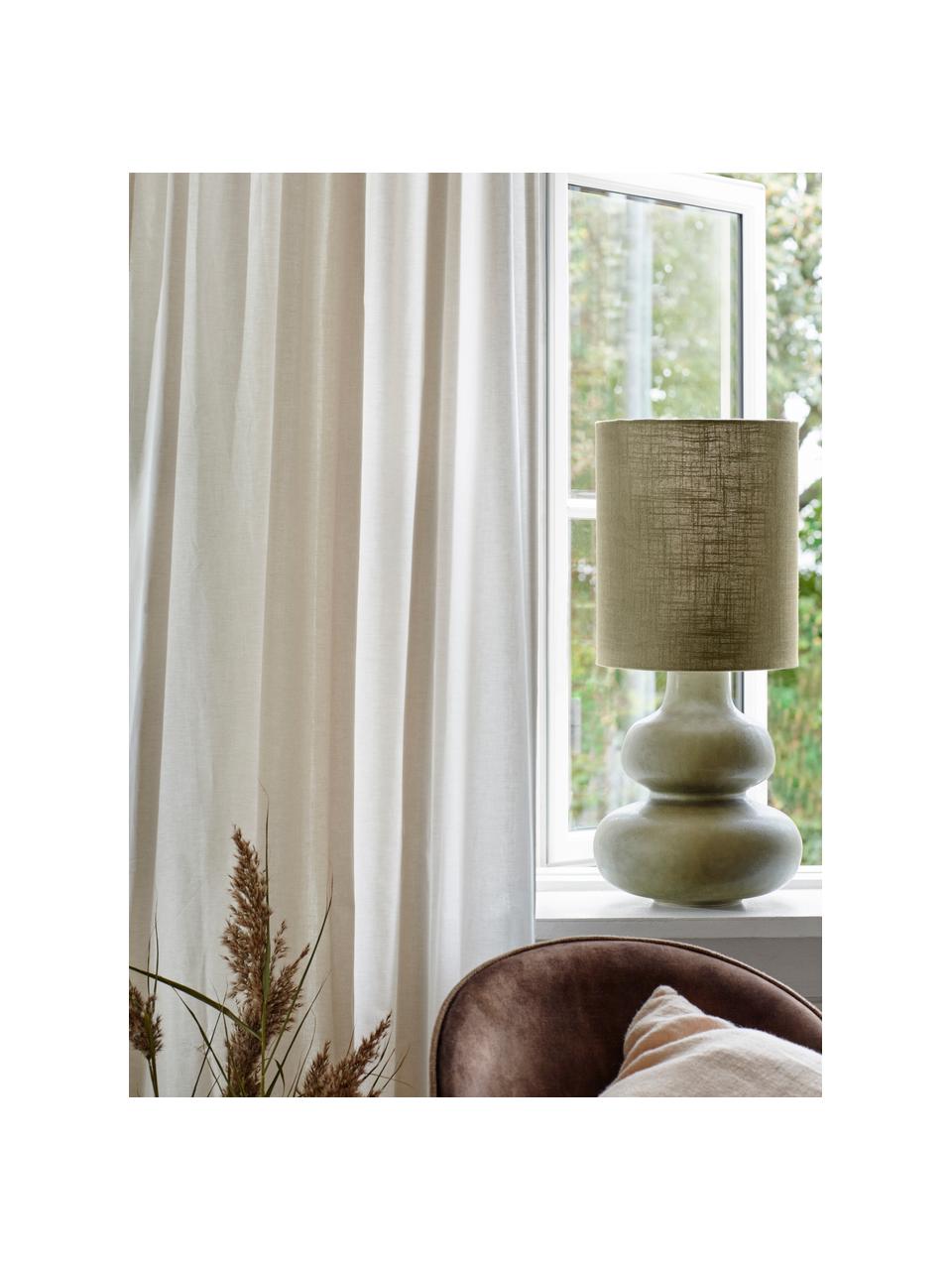 Lampada da tavolo grande in ceramica Dandie, Paralume: tessuto, Base della lampada: ceramica, Verde, Ø 26 x Alt. 60 cm
