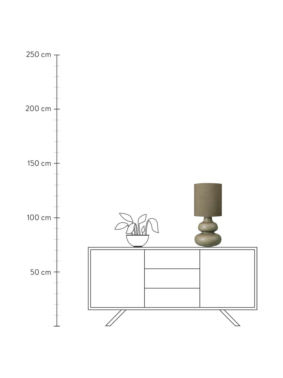 Lámpara de mesa grande de cerámica Dandie, Pantalla: tela, Cable: plástico, Verde, Ø 26 x Al 61 cm