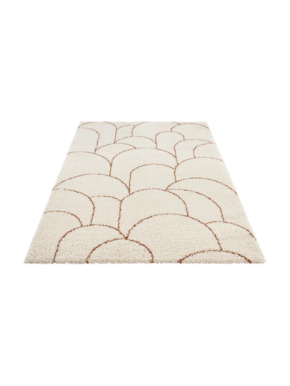 Hochflorteppich Desso in Creme mit grafischem Muster, 100% Polypropylen, Beige, Braun, B 80 x L 150 cm (Größe XS)