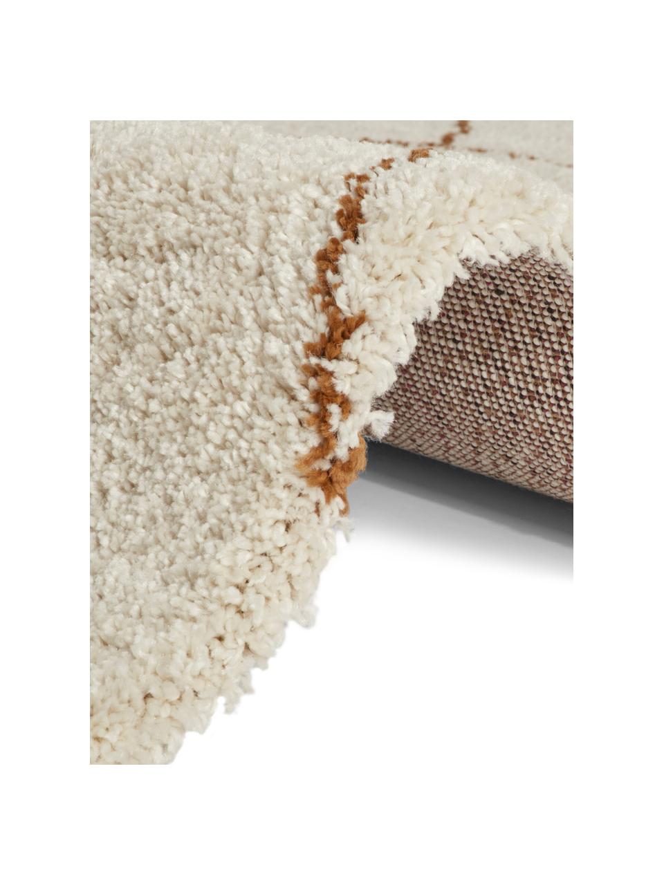 Tapis shaggy blanc crème Desso, Blanc crème, brun