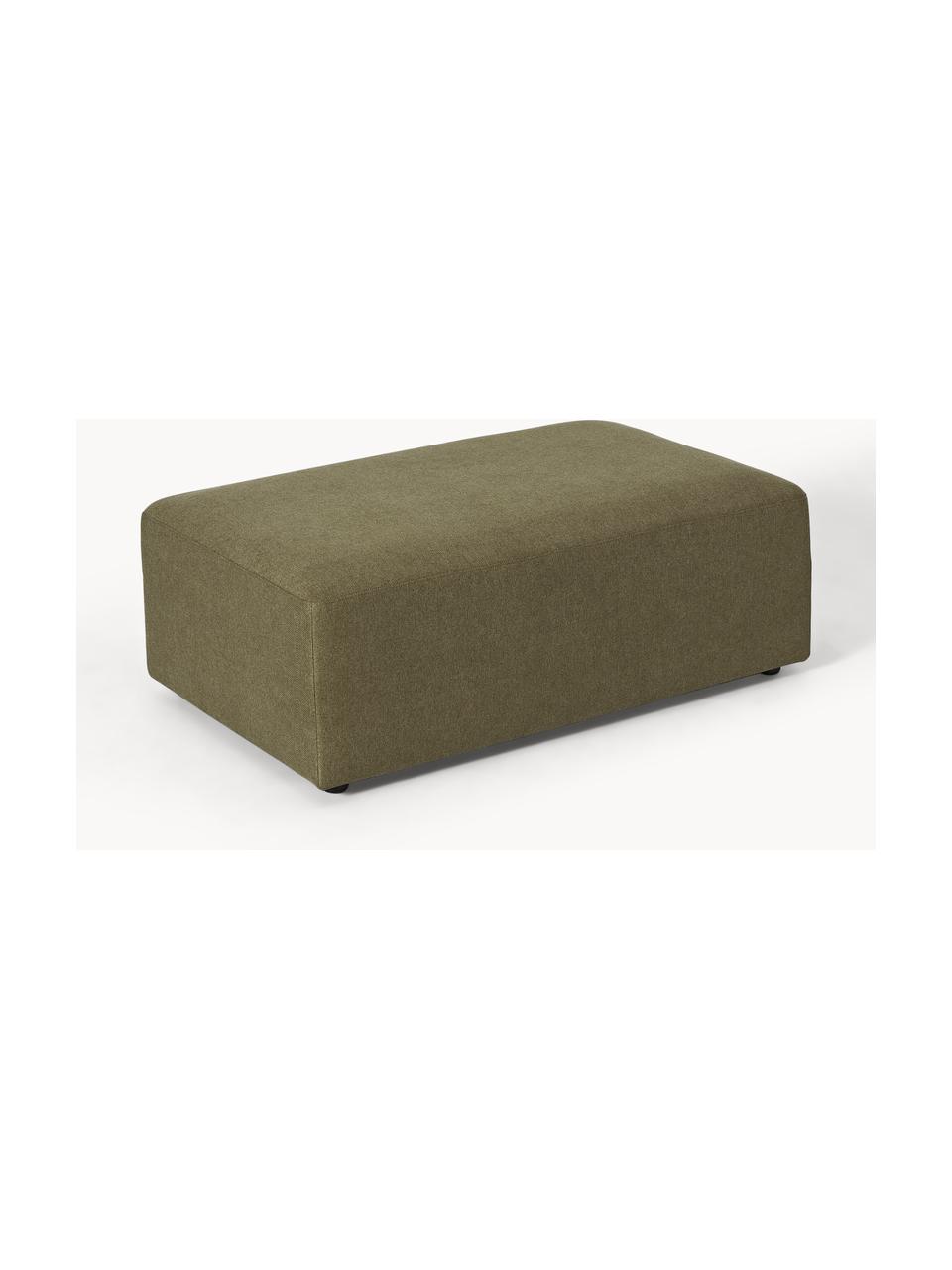 Pouf XL Melva, larg 116 x prof. 72 cm, Tissu vert olive, larg. 116 x prof. 72 cm