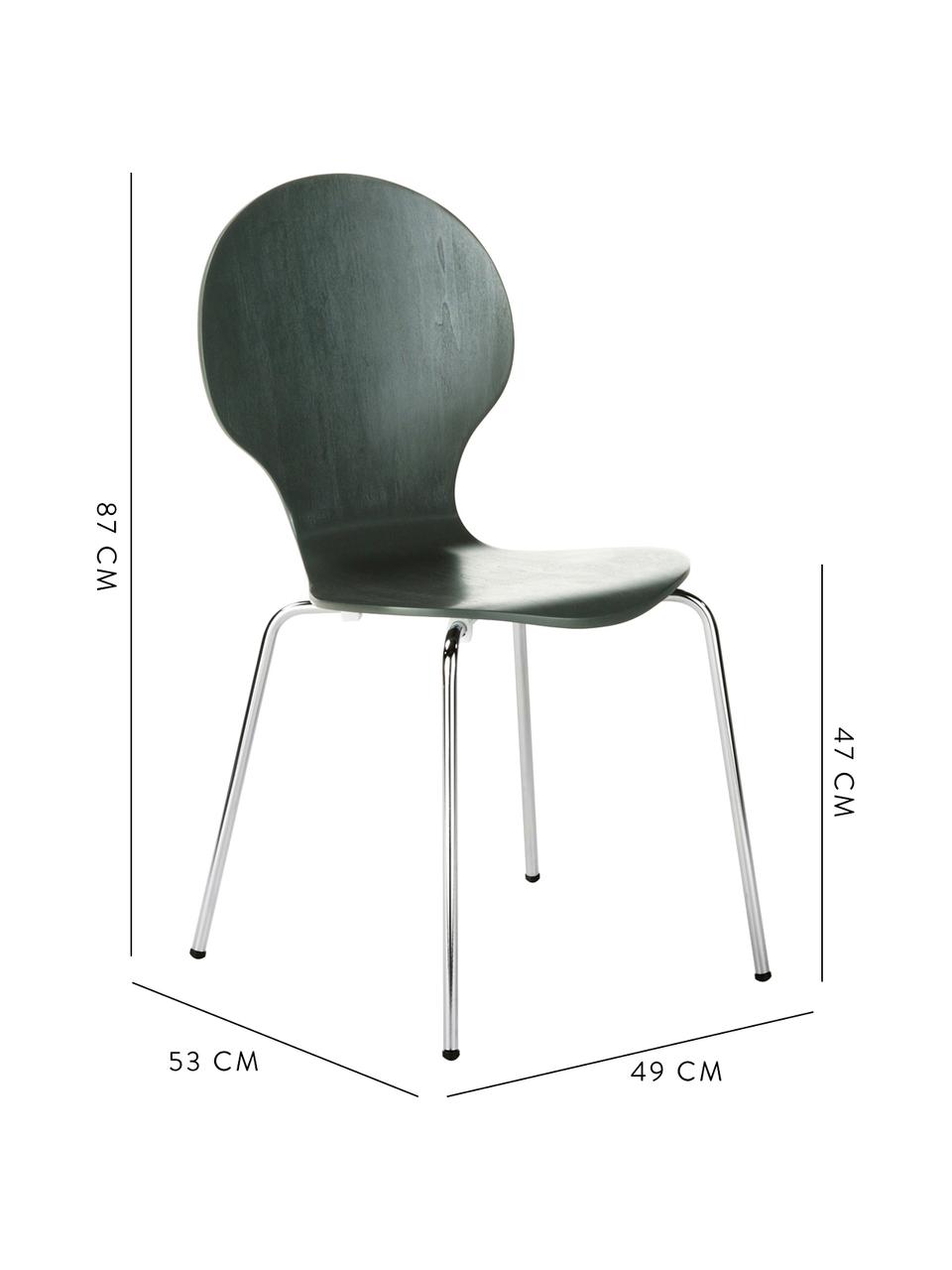 Sillas Marcus, 4 uds., Asiento: tablero de fibras de dens, Estructura: acero, cromado, Gris, An 49 x Al 53 cm