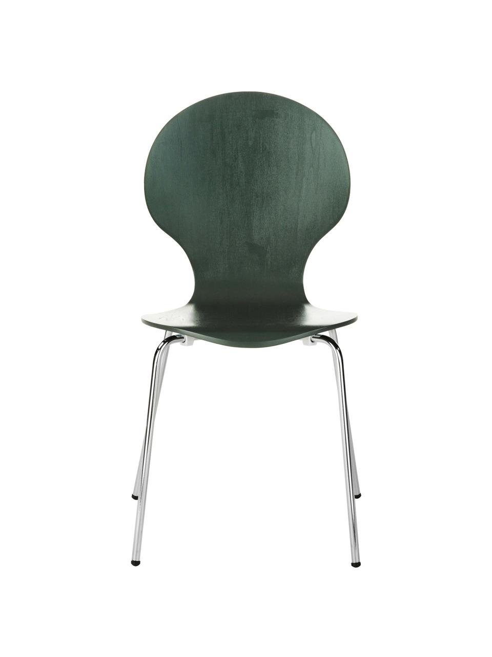 Sillas Marcus, 4 uds., Asiento: tablero de fibras de dens, Estructura: acero, cromado, Gris, An 49 x Al 53 cm