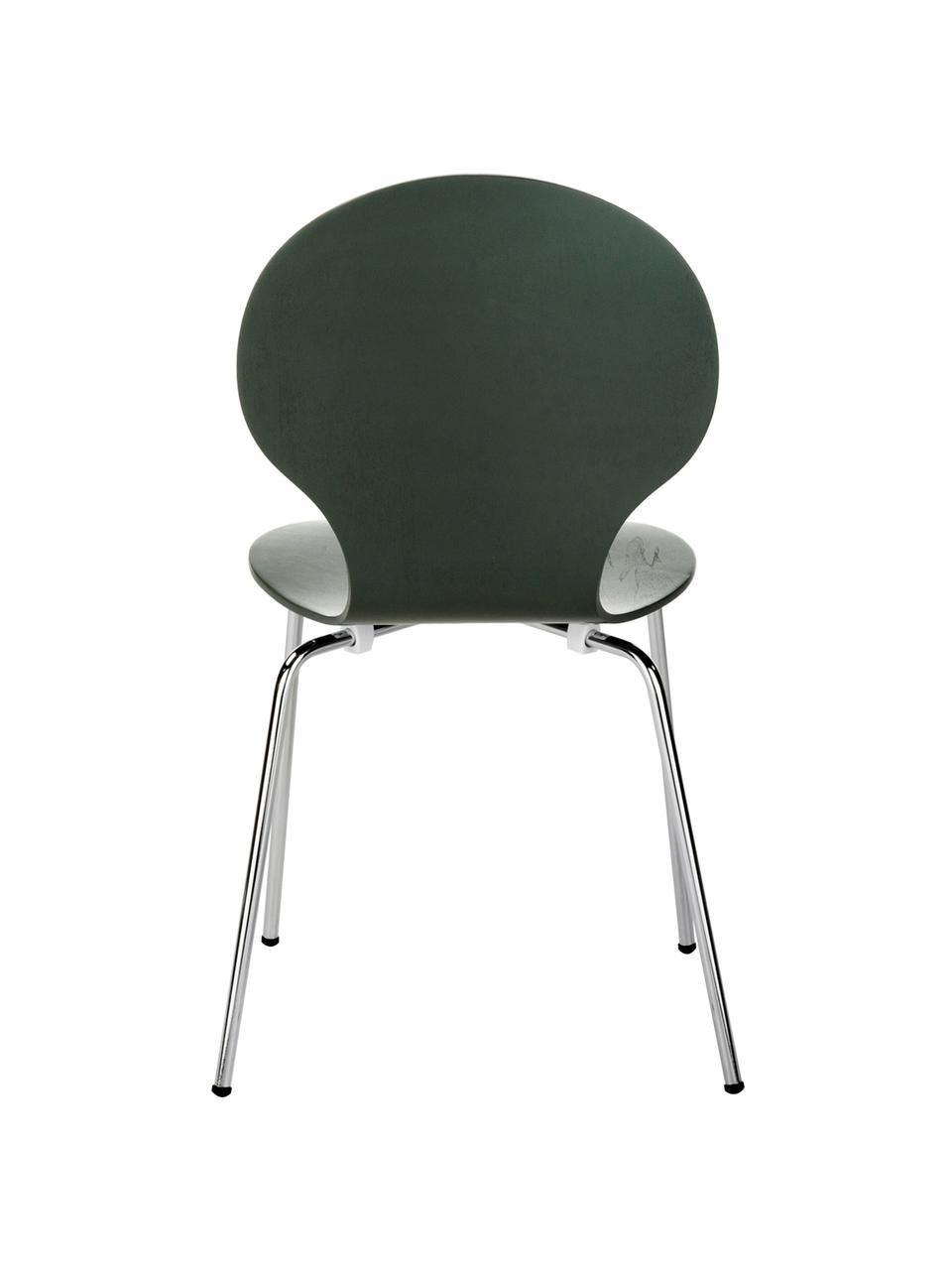 Sillas Marcus, 4 uds., Asiento: tablero de fibras de dens, Estructura: acero, cromado, Gris, An 49 x Al 53 cm