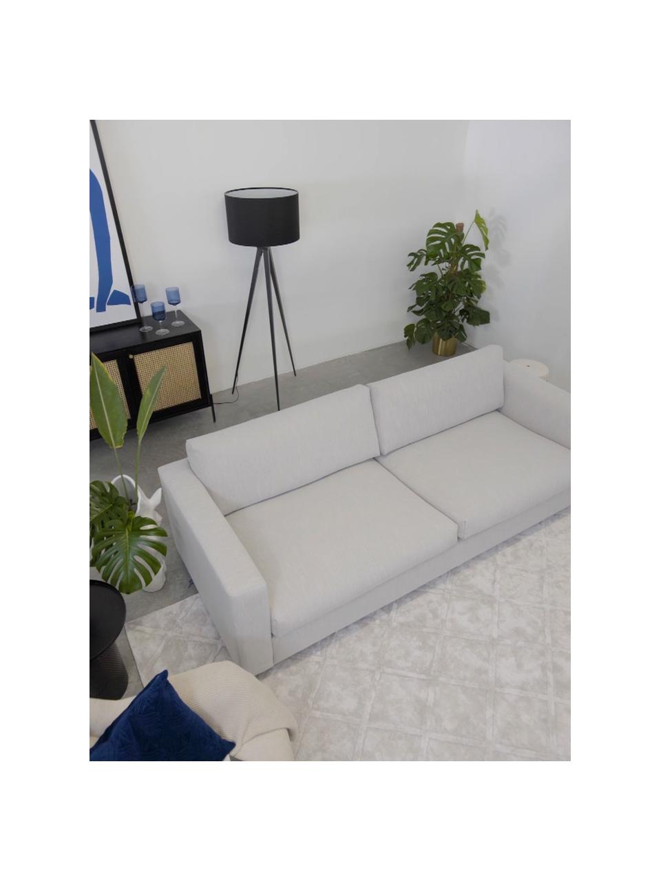 Sofa Balmira (3-Sitzer) in Hellgrau, Bezug: Polyester 35.000 Scheuert, Gestell: Massives Kiefernholz, Füße: Massives Birkenholz, lack, Webstoff Hellgrau, B 240 x T 96 cm