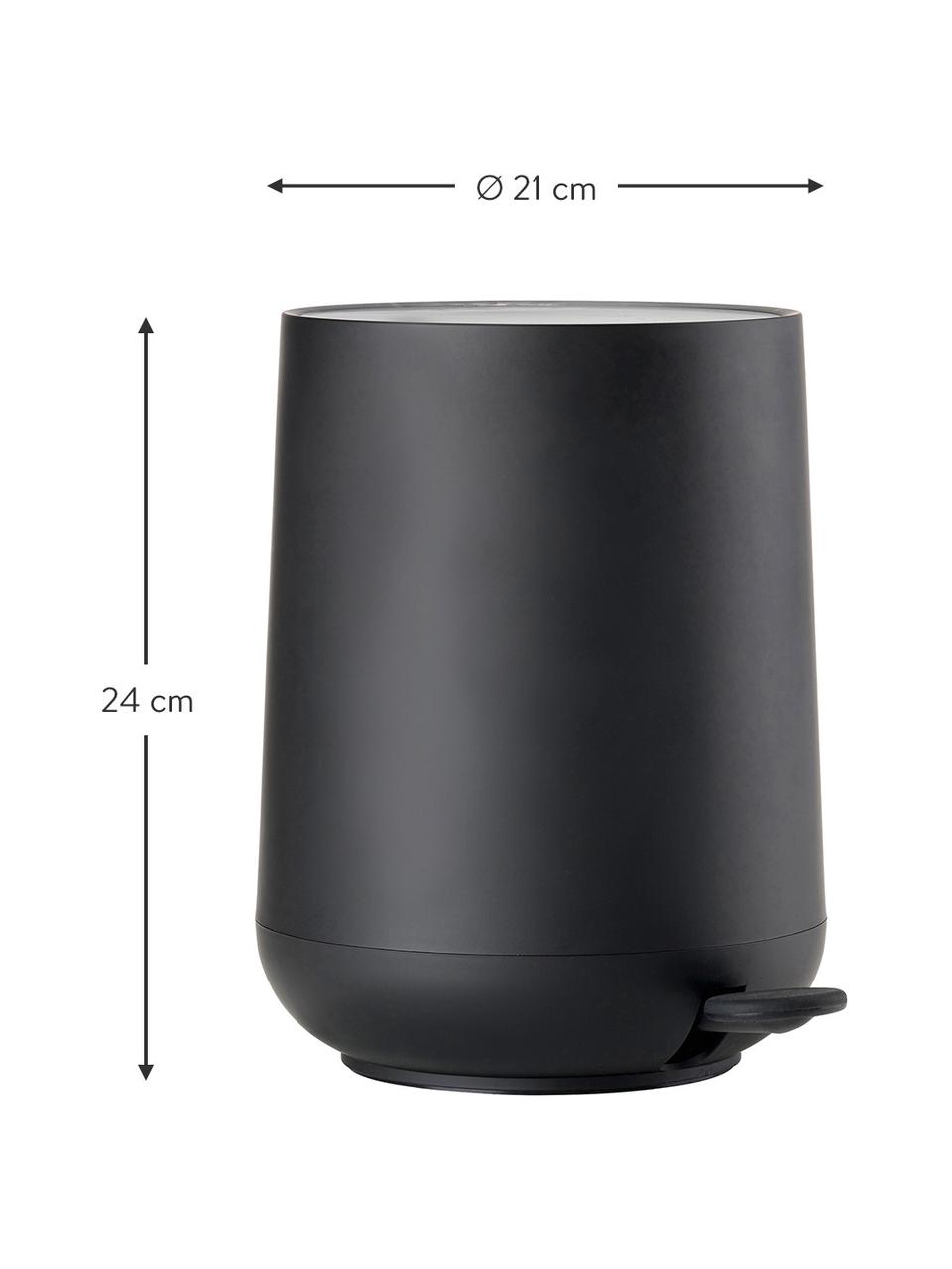 Afvalemmer Nova met softmotion deksel in zwart, ABS-kunststof, Zwart, 5 L