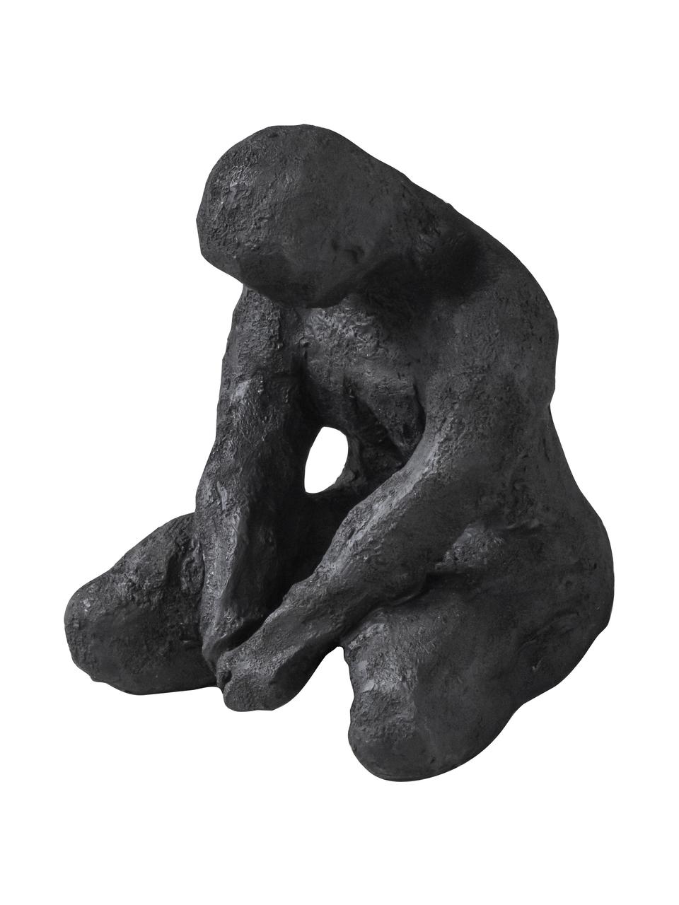 Decoratief object Sall in zwart, Steen, Zwart, B 12 x H 15 cm