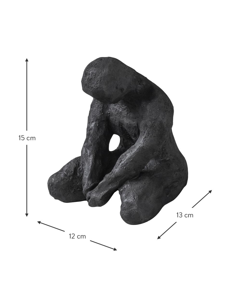 Objet décoratif noir Sall, Pierre, Noir, larg. 12 x haut. 15 cm