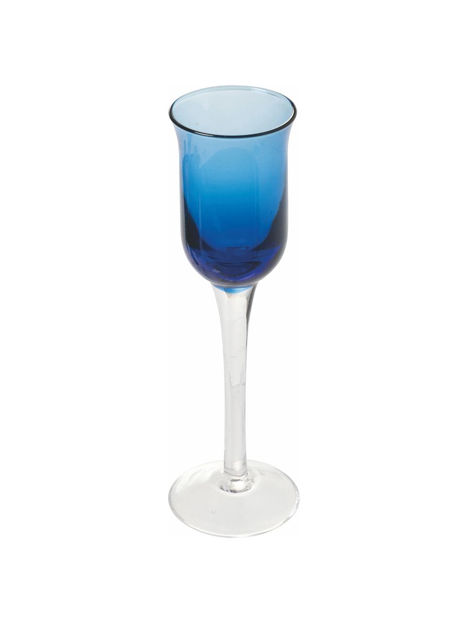 Set 6 bicchieri liquore Chupos, Vetro, Blu trasparente, Ø 5 x Alt. 16 cm