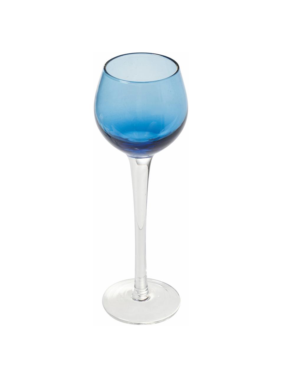 Set de vasos de chupito Chupos, 6 uds., Vidrio, Azul, transparente, Ø 5 x Al 16 cm