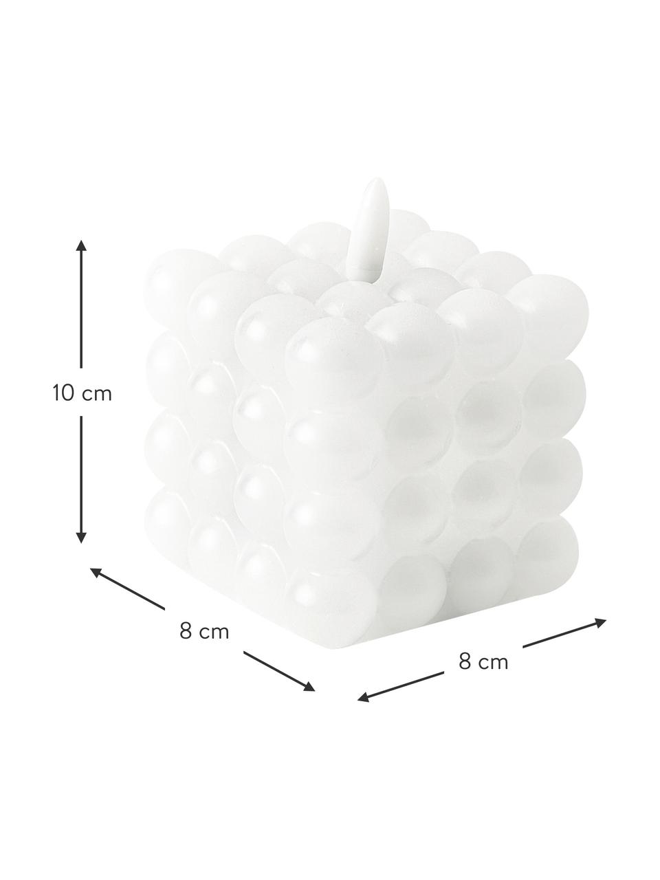 Batteriebetriebene LED-Kerze Bolle mit Flackerfunktion, Wachs, Kunststoff, Weiß, B 10 x H 13 cm