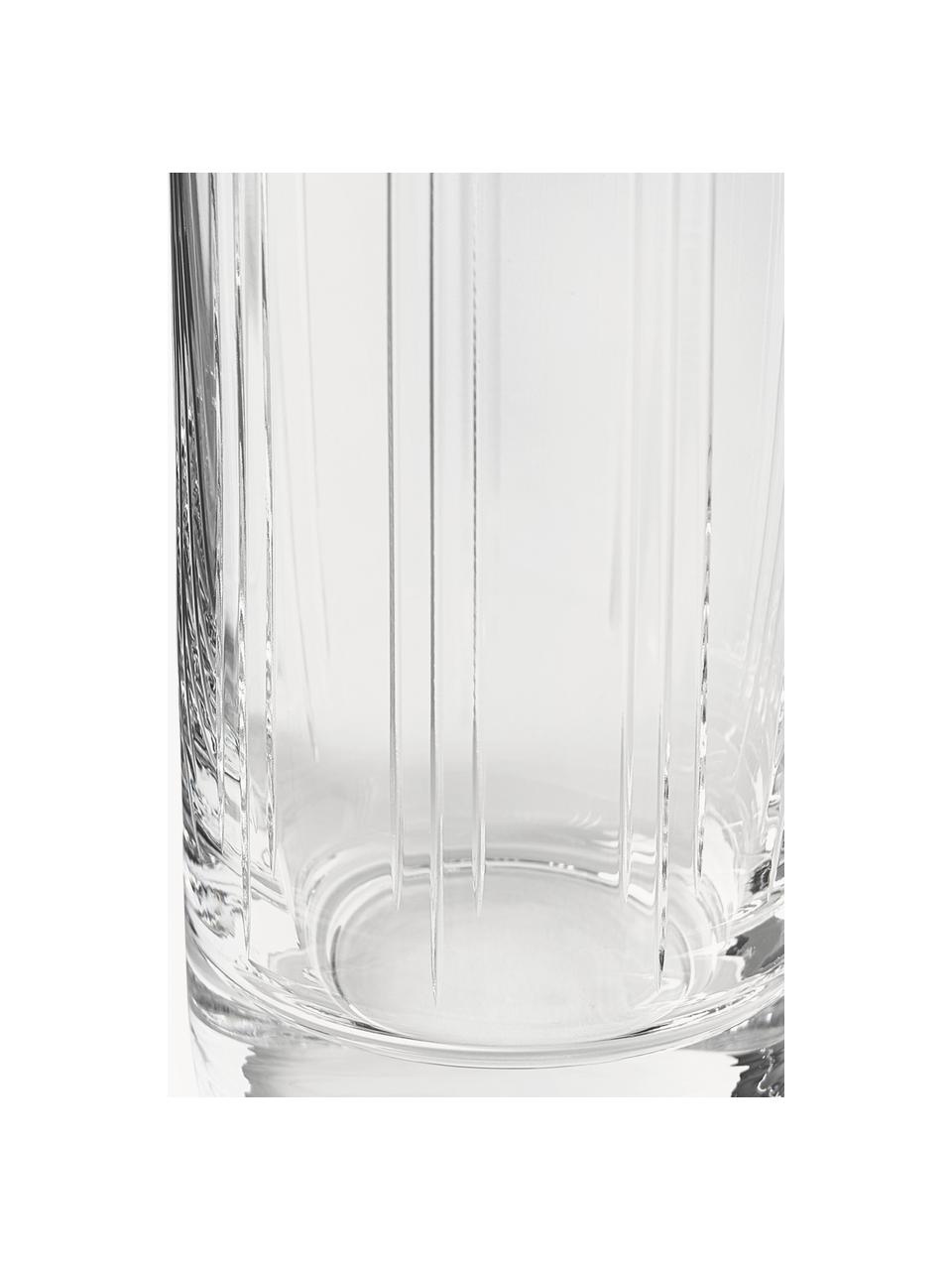 Kristall-Longdrinkgläser Felipe, 4 Stück, Kristallglas

Bring den Glanz von Kristallglas auf Deinen Esstisch! Das Glas ist außergewöhnlich transparent und schwer, dadurch fühlt es sich wertig an und sieht gleichzeitig auch noch gut aus. Zudem machen die filigranen Schliffe jedes Stück zu einem besonderen It-Piece, das sowohl praktisch als auch schön ist., Transparent, Ø 6 x H 15 cm, 300 ml