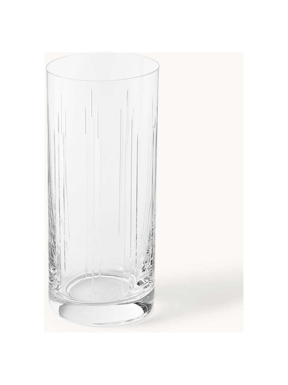 Vasos highball de cristal Felipe, 4 uds., Vidrio de cristal, Transparente, Ø 6 x Al 15 cm, 300 ml