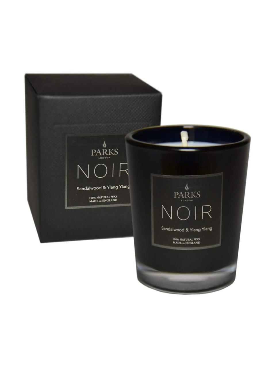 Candela profumata Noir (legno di sandalo e Ylang Ylang), Contenitore: vetro, Nero, Ø 8 x Alt. 9 cm