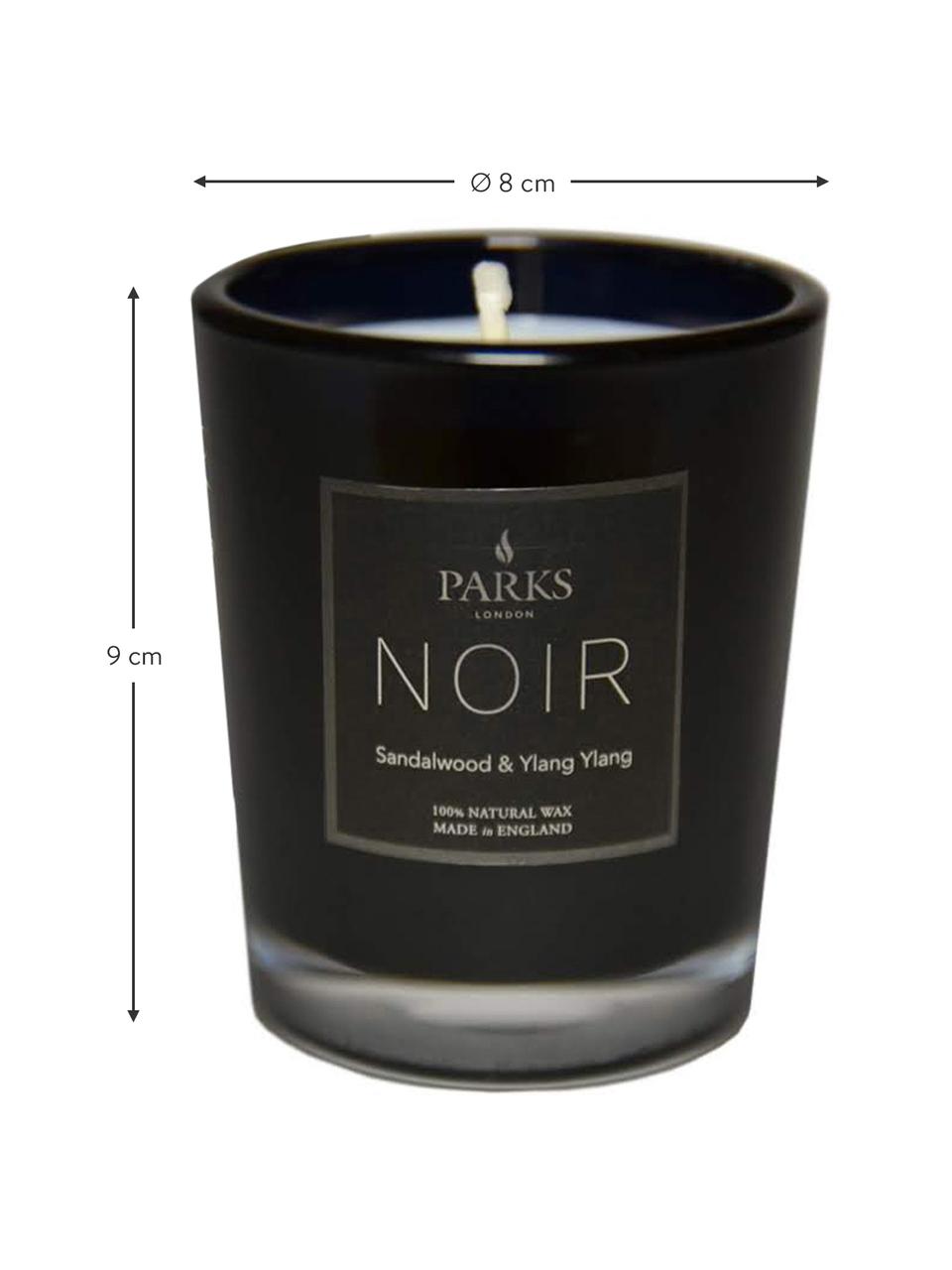 Bougie parfumée Noir (bois de santal & ylang-ylang), Noir, Ø 8 x haut. 9 cm