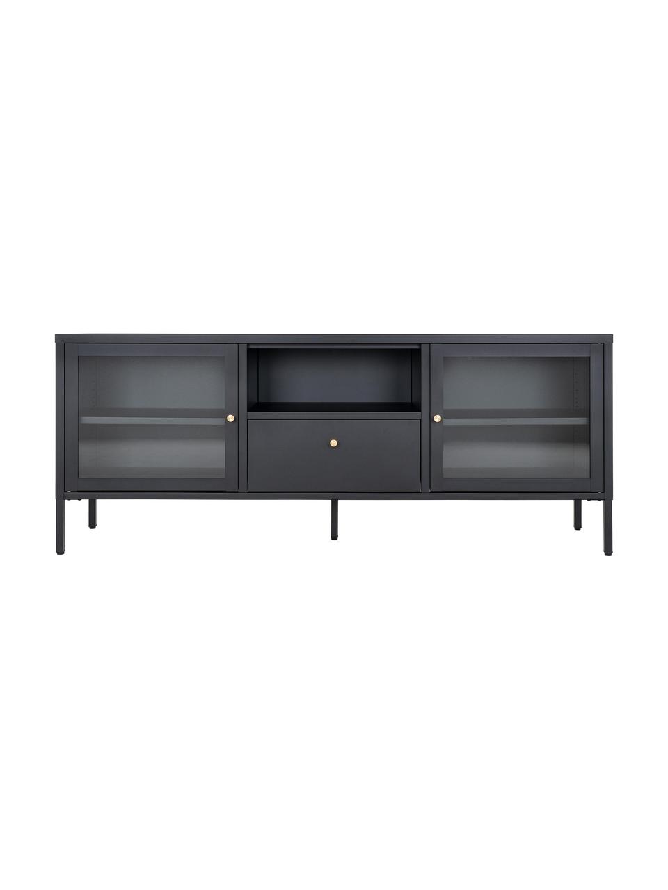 Console TV avec tiroir Dalby, Noir, larg. 160 x haut. 60 cm
