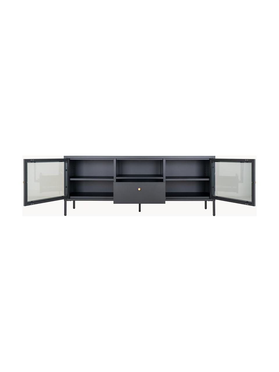 Meuble TV Dalby, Noir, larg. 160 x haut. 60 cm