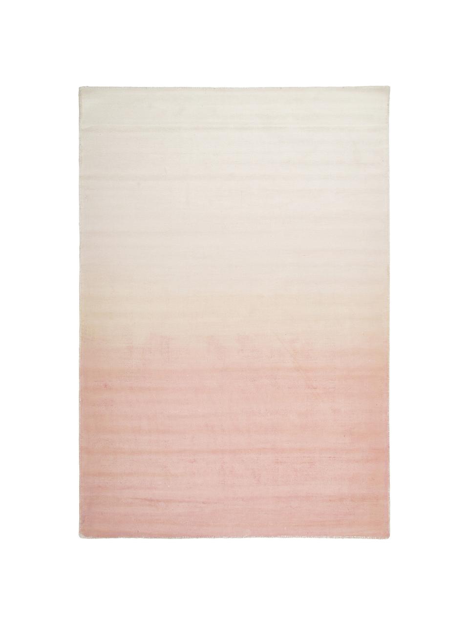 Handgeweven viscose vloerkleed Alana met kleurverloop, 100% viscose, Roze, beige, B 200 x L 300 cm (maat L)