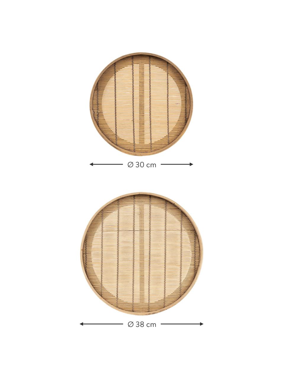 Set de bandejas de bambú y madera de abeto Plaka, 2 uds., Bambú, madera de abeto, Beige, Set de diferentes tamaños