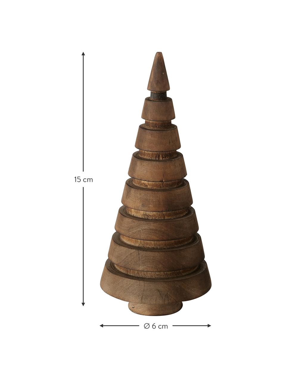 Sada dekorativních stromečků z borovicového dřeva Abiola, 3 díly, Borovicové dřevo, Odstíny hnědé, Ø 6 cm, V 15 cm