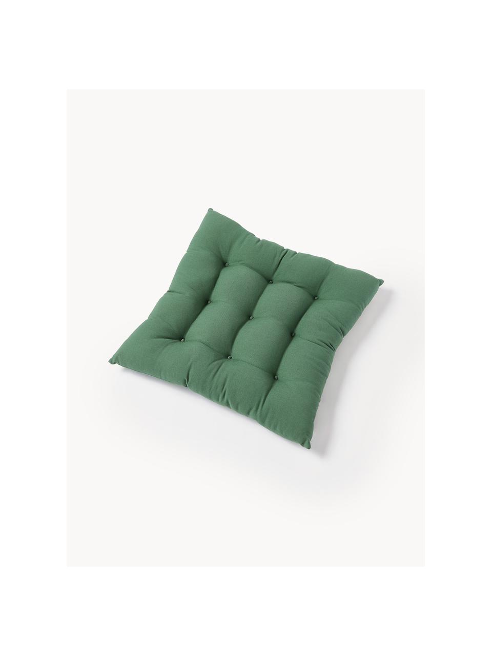 Cojines de asiento Ava, 2 uds., Funda: 100% algodón, Verde oscuro, An 40 x L 40 cm