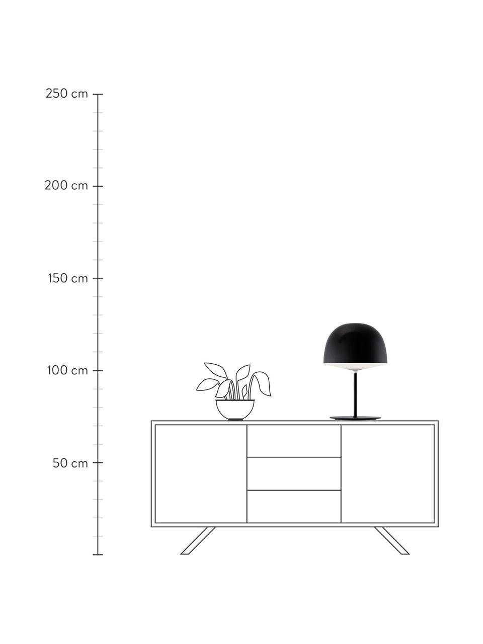 Lámpara de mesa artesanal Chesire, Pantalla: metal recubierto, plástic, Estructura: metal recubierto, Cable: plástico, Negro, blanco, Ø 35 x Al 53 cm