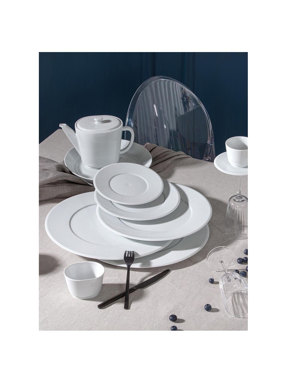 Ručne vyrobené taniere na cestoviny z porcelánu Vitruv, 2 ks, Porcelán, Biela, Ø 24 cm