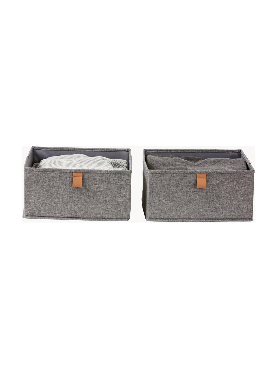 Cajas Premium, 2 uds., Gris oscuro, marrón, An 30 x F 30 cm