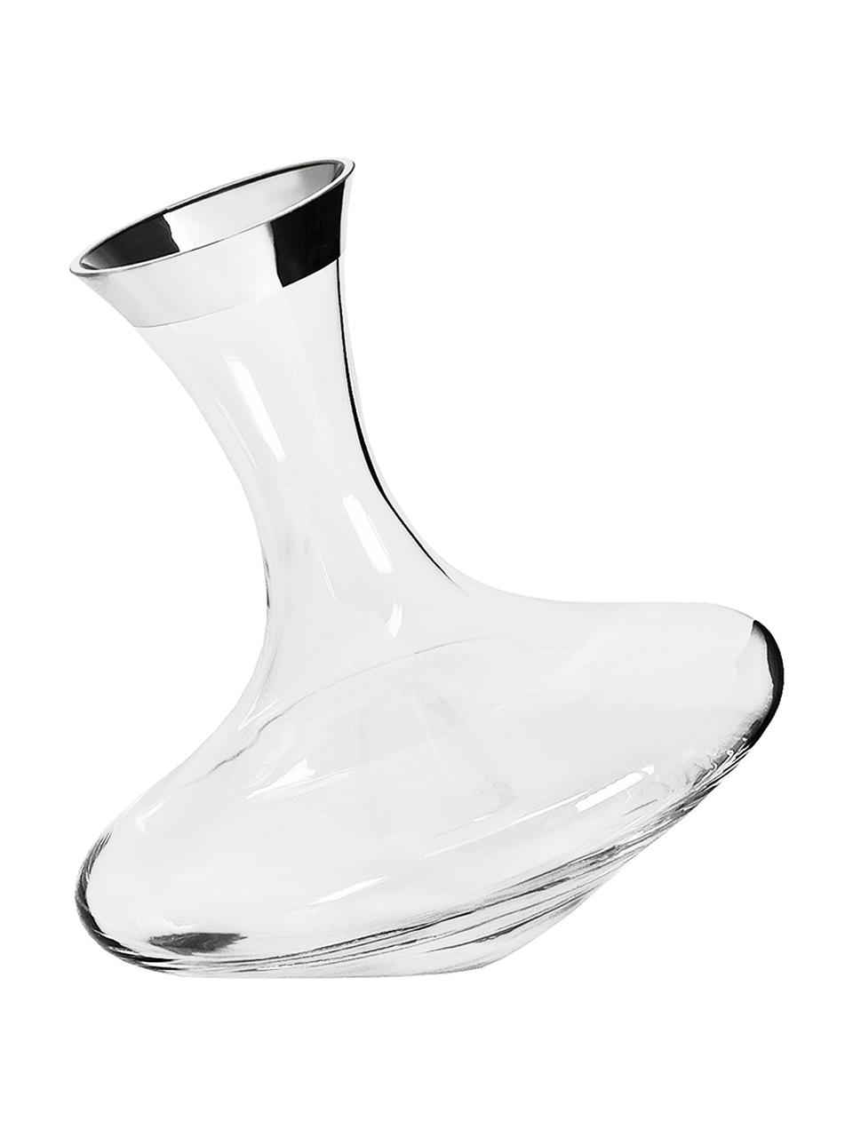 Decanter Tyler 1.5 L, Vetro di cristallo, bordo in platino, Trasparente, Alt. 23 cm