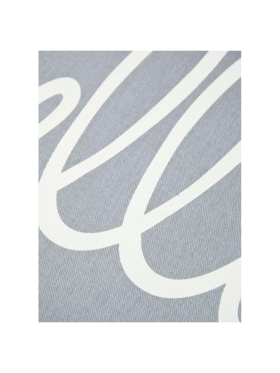 Housse de coussin 40x40 gris Hello, Gris, crème