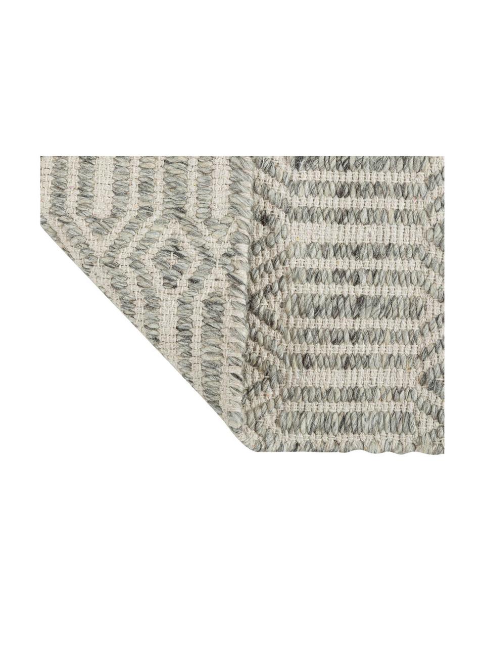 Handgewebter Teppich Justin, Elfenbeinfarben, Grau, B 140 x L 200 cm (Grösse S)